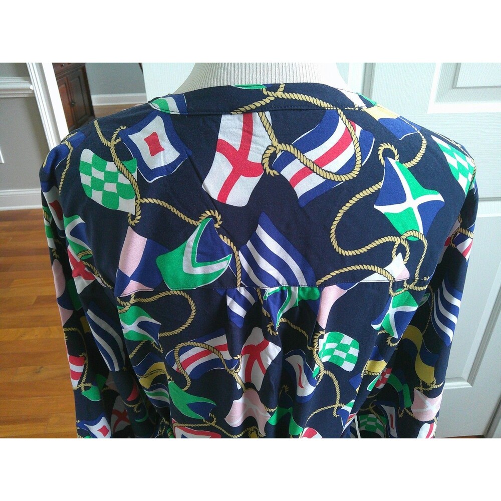 Adorable Crown And Ivy Navy Nautical flag Maxi V neck, belted Dress Size XL - Picture 2 of 5